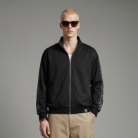 Blouson Bomber Homme Personnalisé en Polyester Coton Léger Coupe-Vent Respirant Col Montant Fermeture Éclair Poches Latérales Vêtement d'extérieur Décontracté OEM