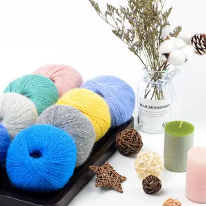 Miễn Phí Mẫu Siêu Mềm Angora Dê Sợi Tóc 1/16NM 5/16NM 70% Angora Thỏ Tóc Đan Mohair pha Trộn Sợi - Product Image 6