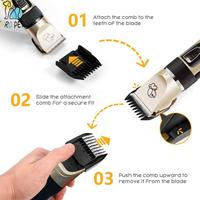 Kit de toilettage électrique sans fil rechargeable de luxe pour chiens tondeuses à faible bruit pour manteaux épais ensemble de tondeuses à poils durables pour animaux de compagnie