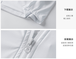 Ropa de Protección Solar UPF50+ para Mujer, Marca CHOGREY, con Capucha, Corte Holgado, Estilo Montaña, Transpirable, Resistente a las Arrugas, Tela Fresca Tipo Seda de Hielo - Product Image 4