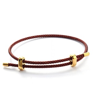 Pulsera de Pareja Ajustable de Acero Inoxidable, Joyería de Diseño, Brazalete Trenzado Fino de Acero Inoxidable - Product Image 5