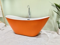 Baignoire autoportante en acrylique orange mat moderne, baignoire profonde ODS