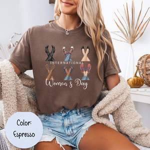 T-shirt per la Giornata Internazionale della Donna, 100% cotone, casual, femminista, girocollo, manica corta, vestibilità regolare, top in jersey stampato - Product Image 3