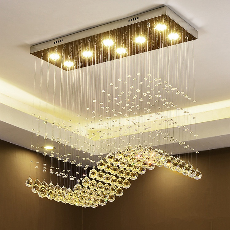 ceiling lamp golden crystal