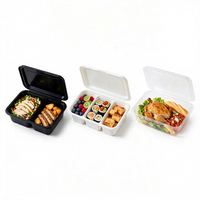 Boîte blister personnalisée en PET multicolore de qualité alimentaire, multi-compartiments pour gâteaux, sandwichs, fruits frais, aliments cuits, conteneur à emporter
