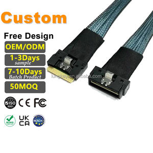 สายเคเบิล LUNG KAY PCIe Gen4.0 24G 0.8 ม. SFF-8654 SlimSAS LP (แบบบาง) 8i ป้องกันการเบี่ยงเบน สำหรับเซิร์ฟเวอร์ NVMe SSD ในศูนย์ข้อมูลสหรัฐฯ - Product Image 1