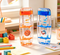 Jouet sensoriel personnalisé à mouvement liquide, figurine remplie d'eau, d'huile et de paillettes pour soulager le stress des enfants, pour la décoration de bureau et de la maison