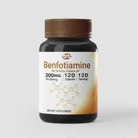 Capsules de Benfotiamine en marque privée OEM, complément de vitamine B1 liposoluble, 120 capsules végétaliennes, complément alimentaire antioxydant