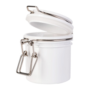 Wide Mouth Break Resistance Airtight Beans Powder Clip Top White PET Jar - Product Image 1