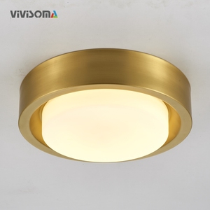 <span class=keywords><strong>Plafonnier</strong></span> LED <span class=keywords><strong>rond</strong></span> en cuivre noir CM38050, 36W, abat-jour en verre, style européen moderne pour salon, chambre, bureau - Product Image 4