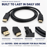   HDTV-Kabel 1m Vergoldetes DP-Stecker auf HD-Anschlusskabel Unidirektionales Video-Audio-Kabel für PC-Monitor Projektor