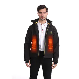 Custom Winter Electric Battery Rechargeable Windproof USB Heated Coat Hoodies Jacket Clothing for men