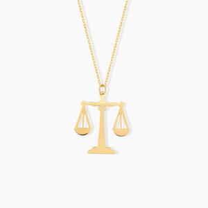 Collar de Abogado con Escamas de la Justicia Chapado en Oro de 18K, Colgante de Balanza de Acero Inoxidable 316L con Cadena Fina, Joyería para Abogados - Product Image 1