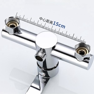 Robinet de douche encastré Zimani en acier inoxydable, entreaxe 15 cm, mitigeur eau chaude et froide à poignée unique avec cartouche en laiton - Product Image 1