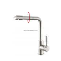 Nouveau Robinet de Cuisine Mural Monocommande en Acier Inoxydable 304 Brossé Chromé avec Mitigeur et Douchette Extensible
