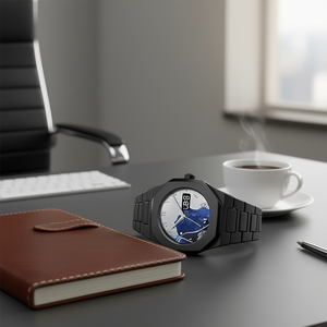 Neo Fashion Quartz Watch 40mm Stainless Steel <b>Band</b> <b>Men's</b> Business Luxury Pointer Dial Water Resistant Simple Style - Product Image 2