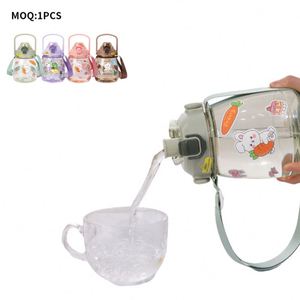 Kids Direct Drink <b>Large</b> Capacity Water-Resistant Cartoon Prints Colorful Water Bottle for Child With Straw - Product Image 6