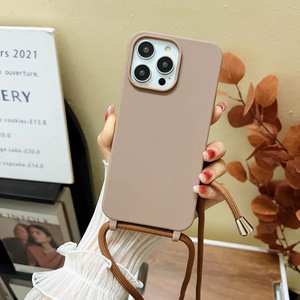 Vente chaude couleur bonbon lanière intégrée 1.8MM étui de téléphone pour <span class=keywords><strong>iPhone</strong></span> 16 15 Pro Max <span class=keywords><strong>7</strong></span> 8 XR XS 11 12 13 14 17 <span class=keywords><strong>coque</strong></span> arrière en TPU - Product Image 4