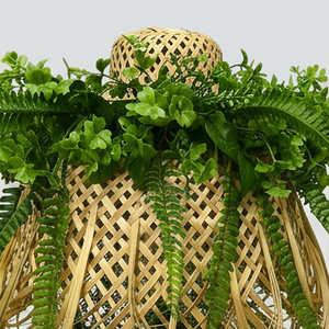 Panier suspendu artificiel avec feuillage de fougère verte, jardinière décorative en osier pour la maison, le jardin, le balcon, la décoration murale - Product Image 4
