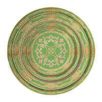 Assiettes en Porcelaine Fine de Luxe à Motif Baroque Turquoise Doré – Vaisselle en Céramique pour Mariages, Restaurants et Décoration Intérieure – Vente en Gros