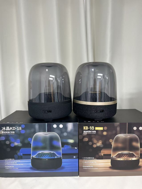 KD18 Huaqiangbei Crystal Glass Speaker - Home Desktop Wireless Computer Case Speaker Subwoofer 130W
