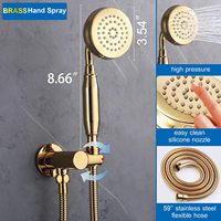 Laiton Vintage pulvérisateur à main téléphone pommeau de douche à main avec support coude d'alimentation réglable connecteur mural support de douche