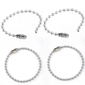 Metal Ball Key Chain Stainless Steel 2.4 mm Bead Chain Dog Tag Necklace Set with Connectors for Ceiling Switch Chain Extender