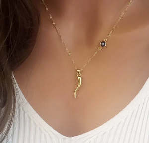 Collier en or laminé avec pendentif œil porte-bonheur, design élégant, talisman <span class=keywords><strong>de</strong></span> protection, vente chaude - Product Image 3