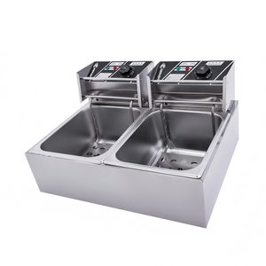 Freidora comercial de gas de doble tanque – Equipo de cocina de acero inoxidable para encimera - Product Image 6