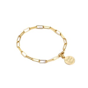 Pulsera con Moneda de los Deseos para Parejas, Cadena de Latón Chapada en Oro de 18K, Joyería Minimalista Personalizada, Regalo a Juego - Product Image 1