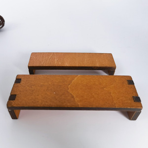 Japanese Style Wooden <b>Bench</b> <b>Set</b> Peach Wood Color Rectangle Shape <b>Table</b> Decoration Accessories - Product Image 5