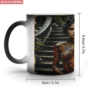 แก้วเปลี่ยนสี 11 ออนซ์ เซรามิกสีดำด้าน แก้วกาแฟชาไวต่อความร้อน - Product Image 1