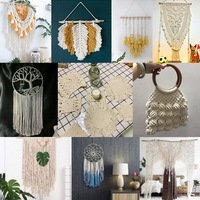 Baiyuheng Vente en gros de cordes tressées décoratives murales DIY faites à la main, cordon en coton blanc, cordon en macramé torsadé
