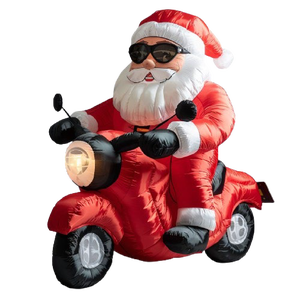 Juguete publicitario Adornos navideños grandes inflables Navidad inflable Papá Noel en avión con luz - Product Image 2