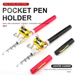 DARRICK canne à pêche stylo en gros 1m 1.4m canna de pesca mini stylo de poche télescopique portable canne à pêche et moulinet