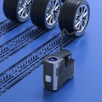 Compresseur d'air pour pneus de voiture ABS avec lumière d'urgence et manomètre ; Pompe à pneus portable 12V 150psi