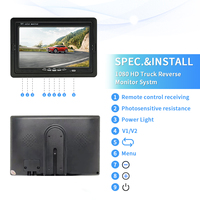 12V-24V 7 pulgadas HD pantalla 1024X600 coche TFT LCD Monitor retrovisor 2 canales entrada de vídeo Puerto RCA para coche DVD autobús camión van Cámara