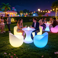 Ensemble de table et chaises LED pour Halloween et Noël, intérieur/extérieur, en forme de taille, étanche IP54, anti-corrosion, télécommande, intelligent, loisirs