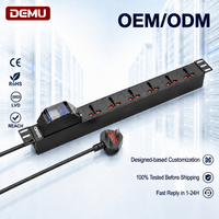 PDU 1U pour montage en rack, 6 prises universelles avec indicateur de circuit et prise UK pour équipements électriques de serveurs