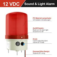 Luz de Advertencia Giratoria con Sirena LED de 12V para Cercas Eléctricas