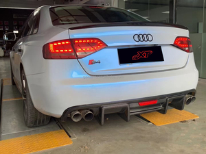 Labio de alerón de fibra de carbono con luz para Audi <span class=keywords><strong>A4</strong></span> B8 S4 Sedan difusor de parachoques trasero Bodykit 2009-12 - Product Image 6
