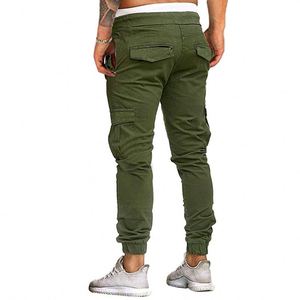 Pantaloni Cargo da Uomo <span class=keywords><strong>con</strong></span> Grandi Tasche <span class=keywords><strong>Laterali</strong></span>, Jogger Sportivi, Colore Kaki - Product Image 3