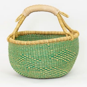 Panier Bolga en jonc de mer coloré et écologique, rond, tressé, pour le marché et le rangement, durable, fournisseur direct du Vietnam - Product Image 1