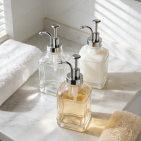 Luxuriöse Premium Klarglas-Shampoo-Flüssigseifenflasche OEM mit Pumpspender Farbig Lackierte Glasflaschen