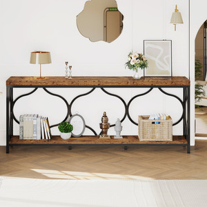 Nouveautés Table Console de Canapé Rustique en Bois <span class=keywords><strong>pour</strong></span> Entrée et Salon avec Étagère - Product Image 2