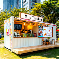 Casa contenedor prefabricada de lujo Casas contenedor de construcción rápida Casa contenedor de dos pisos para tienda Cafetería Bar Uso al aire libre