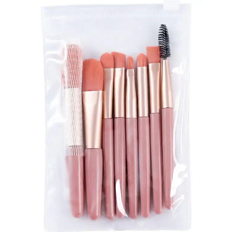 Manche en plastique mat ensemble de pinceaux de maquillage outils de beauté meilleure vente outils cosmétiques Logo personnalisé 8 pièces/ensemble mini pinceaux de maquillage pour fille