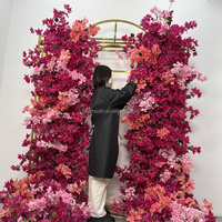 Fleur artificielle réaliste et lisse, faite à la main, personnalisée, en bougainvillier rose vif, pour la décoration de vitrine de magasin, de porte d'entrée, de mariage ou de remise de diplôme