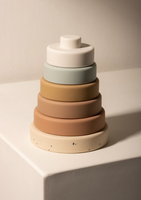 Ensemble de 6 jouets de construction empilables pour bébé en silicone incassable, jeu éducatif, fabriqué en silicone souple mais résistant, 100% de qualité alimentaire