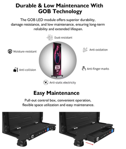 ในร่ม/กลางแจ้งเคลื่อนย้ายได้4K IP40กันน้ำโปสเตอร์500cd หน้าจอโฆษณา WiFi 4G จอแสดงผล LED ดิจิตอลแบบตั้งพื้น - Product Image 6